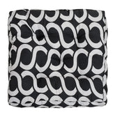 Kuber Industries Geometric Seamless Pattern Microfiber Square Chair Pad|Seat Cushion for Rocking Chair|Indoor/Outdoor|Size 46 x 46 x 8 CM (Black)